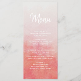 Blush Roze & Peach Waterverf Wash bruiloft Menu