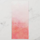 Blush Roze & Peach Waterverf Wash bruiloft Menu (Achterkant)