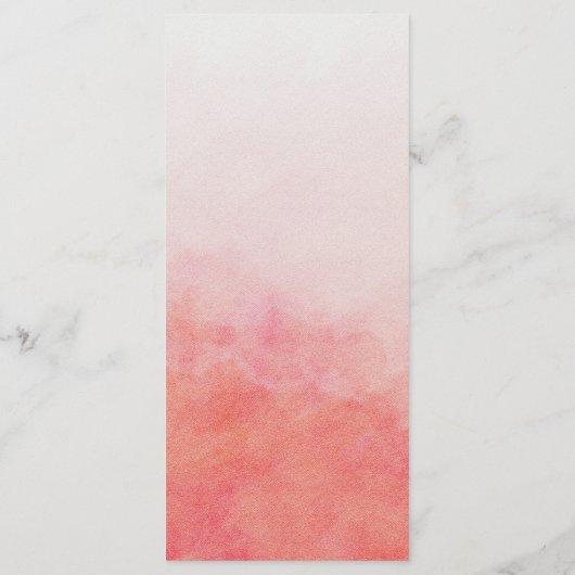 Blush Roze & Peach Waterverf Wash bruiloft Menu (Achterkant)