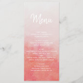 Blush Roze & Peach Waterverf Wash bruiloft Menu (Voorkant)