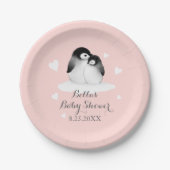 Blush Roze Penguin Papier Bord (Voorkant)