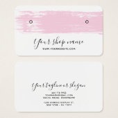 Blush roze penseelstreek stud oorbel display kaart (Voorkant /achterkant)