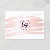 Blush roze penseelstreek zakelijke volgorde bedank visitekaartje (Achterkant)
