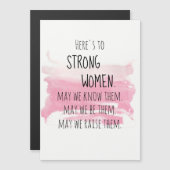 Blush roze penseelstreken Sterke vrouwenaanmoedigi (Voorkant / Achterkant)