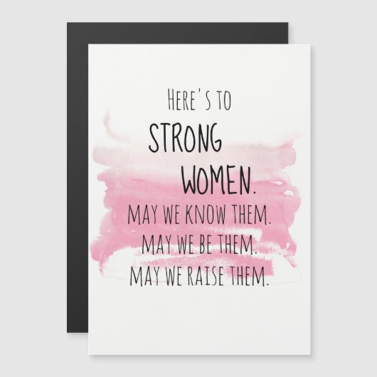 Blush roze penseelstreken Sterke vrouwenaanmoedigi (Voorkant / Achterkant)