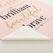 Blush Roze Persoonlijke Briljante Mooie Dappere Sherpa Deken (3/4)
