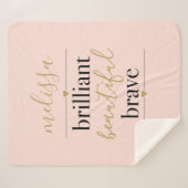 Blush Roze Persoonlijke Briljante Mooie Dappere Sherpa Deken (Voorkant (horizontaal))