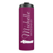 Blush Roze Persoonlijke Bruidsmeisje  Thermosbeker (Voorkant)