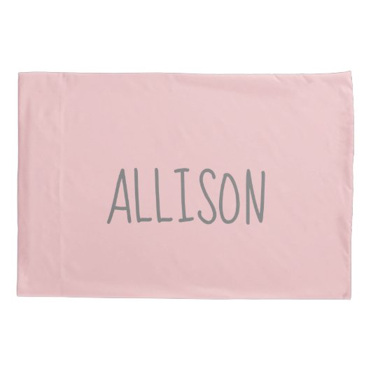 Blush roze persoonlijke naam Kinder Kussensloop (Achterkant)