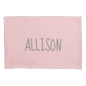 Blush roze persoonlijke naam Kinder Kussensloop (Voorkant)