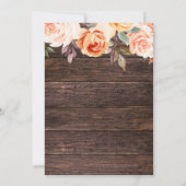 Blush Roze & Perzik Bloem Houten Afstuderen Kaart (Achterkant)