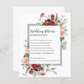 Blush roze perzik en koraal bloemenbruiloft detail (Voorkant / Achterkant)