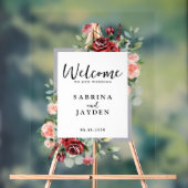 Blush roze perzik en koraal bloemenbruiloft welkom acryl bord (Neutraal)