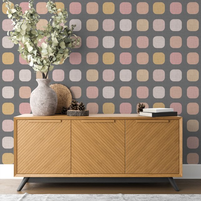 Blush Roze Perzik Koraal Sinaasappel Geel Kunstpat Behang (Creator heeft geüpload)