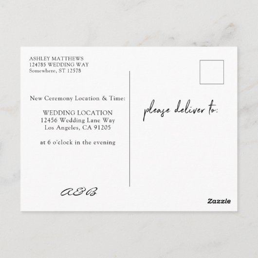 Blush Roze & Perzikflesje Verander het Briefkaart (Achterkant)