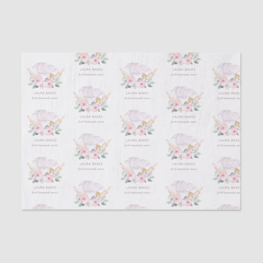 Blush Roze Pet Catering Floral Roller Tissuepapier (Voorkant)