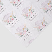Blush Roze Pet Catering Floral Roller Tissuepapier (Detail)
