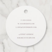 Blush Roze Pet Catering Floral Roller Whisk Bedankjes Labels (Achterkant)