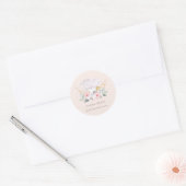Blush Roze Pet Catering Floral Roller Whisk Ronde Sticker (Envelop)