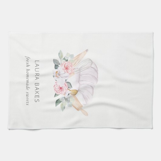 Blush Roze Pet Catering Floral Roller Whisk Theedoek (Horizontaal)