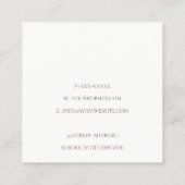 Blush Roze Pet Catering Floral Roller Whisk Vierkante Visitekaartje (Achterkant)