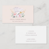 Blush Roze Pet Catering Floral Roller Whisk Visitekaartje (Voorkant / Achterkant)