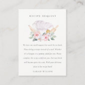 Blush roze Pet Floral Recipe Request Bride Informatiekaartje (Voorkant)