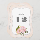 Blush roze pinda's Wedingstabel Aantal Kaarten (Voorkant / Achterkant)