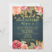 Blush roze pink marinegouden snaarlampen zoet 16 kaart (Voorkant)