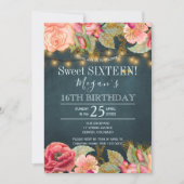 Blush roze pink marinegouden snaarlampen zoet 16 kaart (Voorkant)