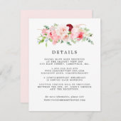 Blush Roze Pioen Bloemen Bruiloft Gast Details Informatiekaartje (Voorkant / Achterkant)