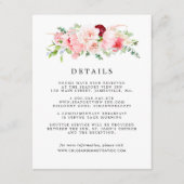 Blush Roze Pioen Bloemen Bruiloft Gast Details Informatiekaartje (Voorkant)
