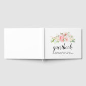 Blush Roze Pioen Bloemen Bruiloft Gastenboek (Volledig)