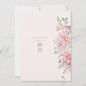 Blush Roze Pioen Bloemen Bruiloft Kaart (Voorkant)