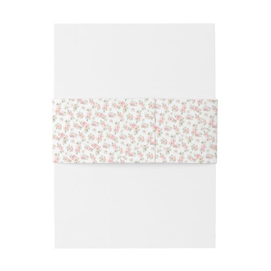 Blush roze pioen bloemig uitnodigingen wikkel (Achterkant Voorbeeld)