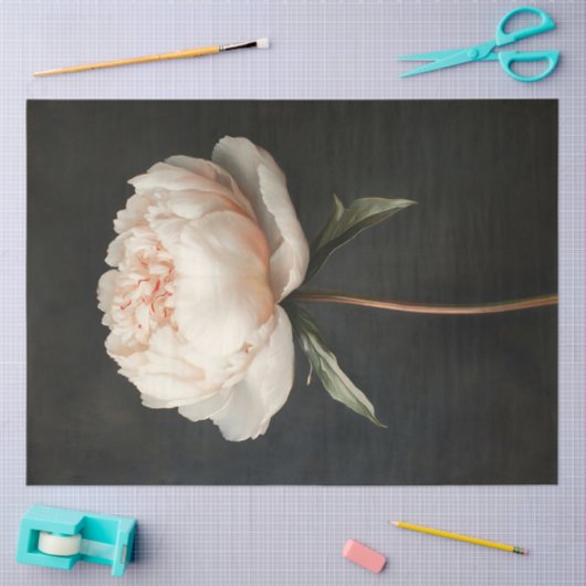 Blush roze pioen botanische schilderij decoupage tissuepapier (Craft)
