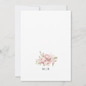 Blush roze pioen elegante bruiloft Save the date Kaart (Achterkant)