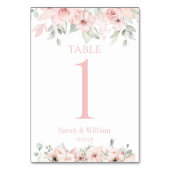 Blush roze pioen eucalyptus groen bruiloft kaart (Achterkant)