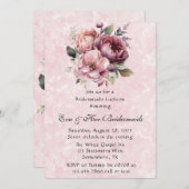 Blush Roze Pioen Marmer Bruidsmeisjes Luncheon Kaart (Voorkant / Achterkant)