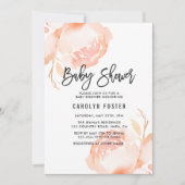 Blush roze pioen meisje Baby shower uitnodiging (Voorkant)