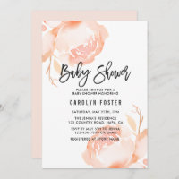 Blush roze pioen meisje Baby shower uitnodiging