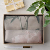 Blush roze pioen met groene bladeren Decoupage Tissuepapier (Geschenk)