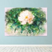 *~* Blush Roze Pioen TV2 Uitgerekte Canvas Print (Insitu (Houten vloer))