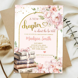 Blush Roze Pioen Verhalenboek Thema Baby Borrel Kaart