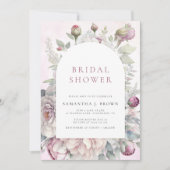 Blush roze pioenen Elegant bloemig Vrijgezellenfee Kaart (Voorkant)