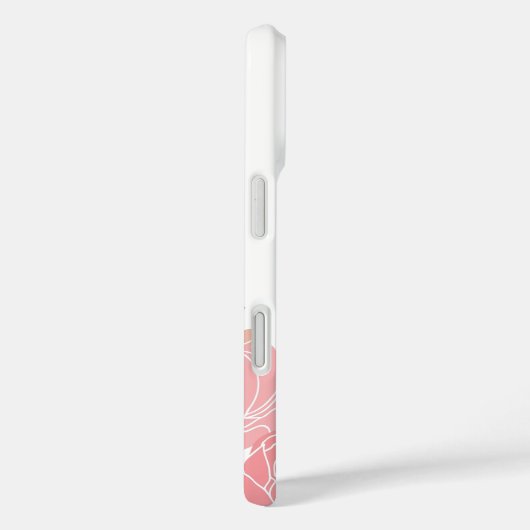 Blush roze pioenen gepersonaliseerde iPhone case (Achterkant / Rechts)