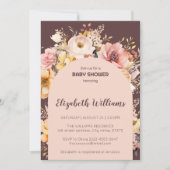 Blush roze pioenen meisje baby shower uitnodiging (Voorkant)