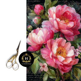 Blush roze pioenroos bloem decoupage tissuepapier