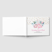 Blush Roze Pioenroos Waterverf Bloemenbruiloft Gastenboek (Volledig)