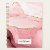 Blush Roze plaat & Roos Gold Border Waterverf Planner (Voorkant)